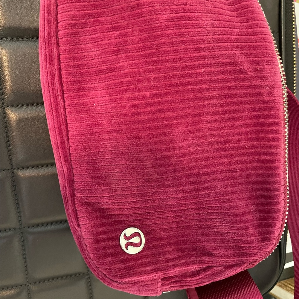 Lululemon Burgundy Velour Everywhere Belt Bag